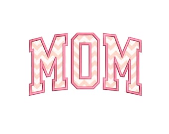 Mom Applique Embroidery Design, Mama Arched Outline, Instant Download, 8 Sizes