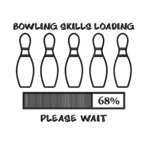 Bowling Machine Embroidery Design Bowls Fun Game