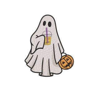 Ghost Embroidery Design, Halloween Ghost  Embroidery File, Trendy Machine Embroidery Pattern, Instant Download