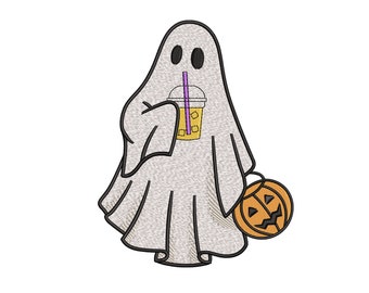 Halloween Ghost Embroidery Design, Trendy Machine Embroidery, Instant Download