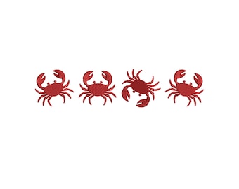 Rote Krabbe Stickdatei, Stickdatei, Maschinenstickerei, 4 Größen, Instant Download)