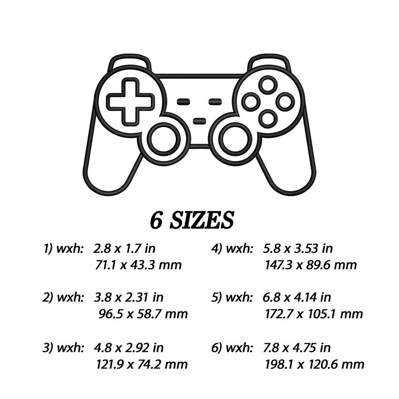 Game Controller Embroidery Design Gamepad Outline Machine Etsy UK