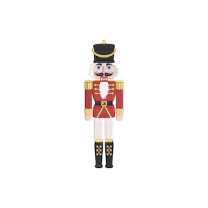 Christmas Nutcracker Soldier Embroidery Design, Xmas Holiday Pattern, Instant Download, 5 Sizes