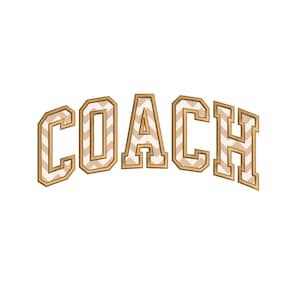 Coach Arched Applique Embroidery Design, Coach Outline File Arched Satin Stitch Machine Embroidery, 6 Sizes, Instant Download
