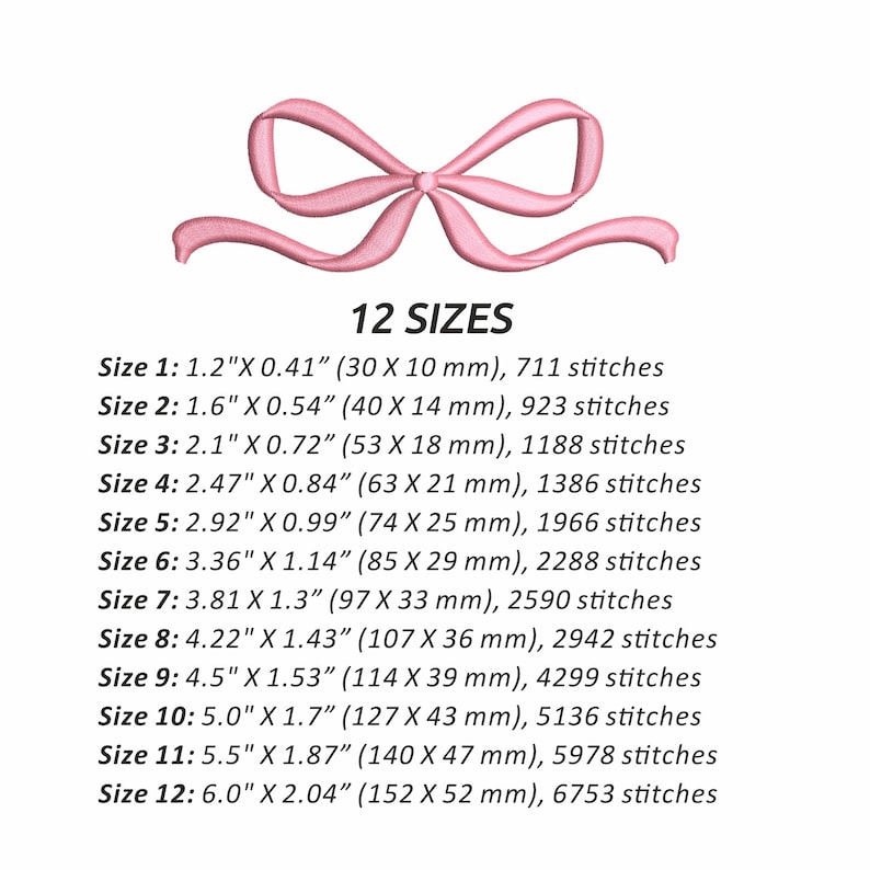 pink ribbon machine embroidery file in multi sizes