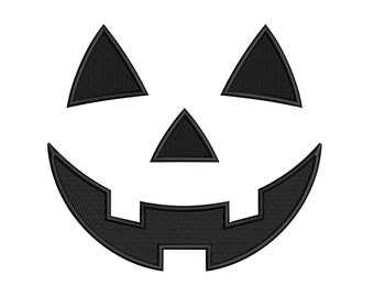Wzór haftu "Uśmiech dyni na Halloween", upiorny wzór haftu maszynowego, natychmiastowe pobranie, 6 rozmiarów