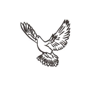 Peace DOVE EMBROIDERY Design – Bird Outline for Machine Embroidery pes, jef, dst, sew – 3 Sizes, Instant Download