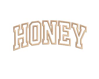 Honey Applique Embroidery Design, Wedding Wifey Embroidery File, 5 sizes, Instant Download