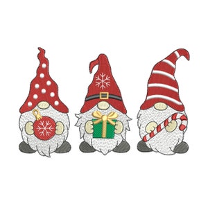 Zwerge Stickdatei, Winter Weihnachten Zwerge Stickmuster, Instant Download