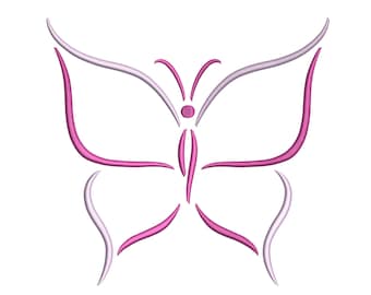 Butterfly Outline Outline Silhouette Embroidery Design, Instant Download, 8 Sizes