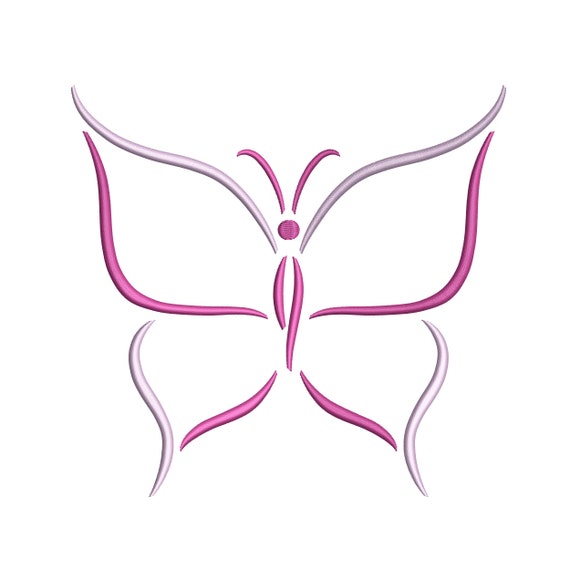 Butterfly Outline Outline Silhouette Embroidery Design, Instant Download, 8 Sizes