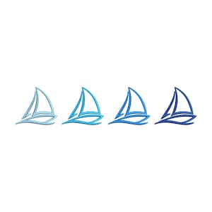 Sailboat Outline Machine Embroidery Design, Nautical Yacht Silhouette, Instant Download, 4 Sizes