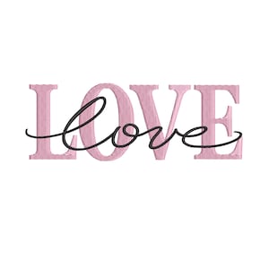 Love text Embroidery Design Embroidery Pattern Stylized Love word