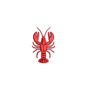 Nautical Red Lobster Embroidery Design, Crawfish Embroidery File, 8 sizes, Instant Download