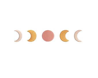 Boho Moon Phases Embroidery Design, 10 Sizes, Instant Download