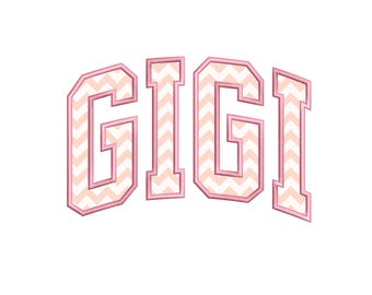 Gigi Applique Embroidery Design, Arched Outline Pattern, 6 Sizes, Instant Download
