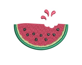 Watermelon Embroidery Design, Slice Summer Fruit, Digital Download, 4 Sizes
