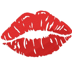 Mouth Embroidery Design, Kiss Mouth Machine Embroidery File, Woman Red Lips  - 4 sizes, Instant Download