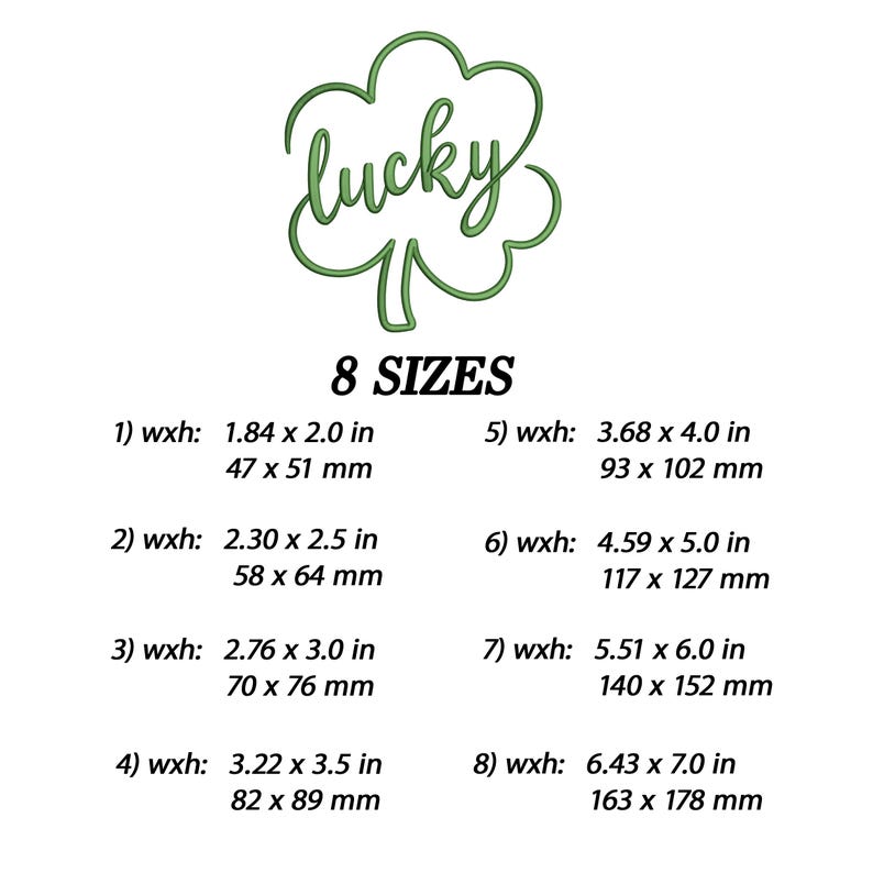 Lucky Clover Embroidery Design, Patricks Day Embroidery File, Instant ...