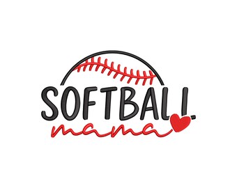 Softball Mama Embroidery Design, Mother’s Day Machine Embroidery File, 6 Sizes, Instant Download
