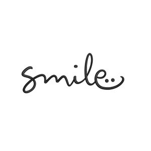 Smile Embroidery Design, Happy Positive Machine Embroidery File, Trendy Embroidery Design, 8 Sizes, Instant Download