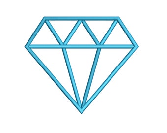 Diamond Outline Embroidery Design, Machine Embroidery, 8 Sizes, Digital Download