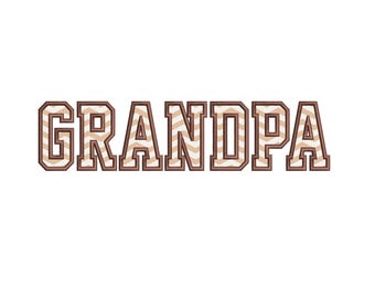 Grandpa Applique Embroidery Design, Outline File, 6 Sizes, Instant Download
