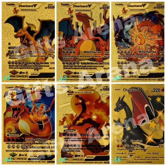 Pokémon Metal Gold Collection Cards, Mewtwo, Mew, V, Pikachu, Vmax