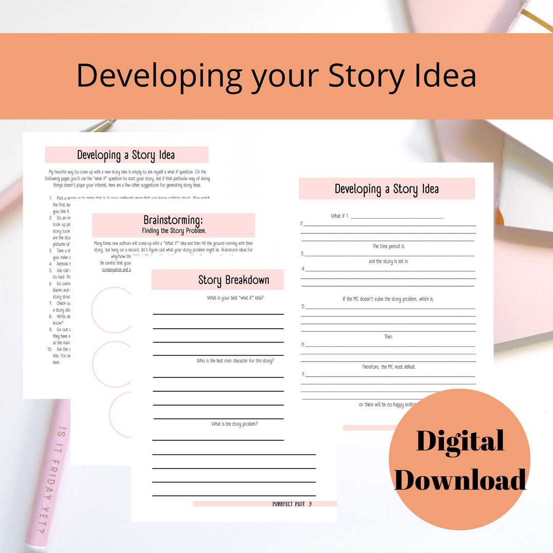 Developing Your Story Idea Worksheets - Etsy