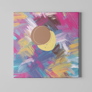 Digital Abstract Art - Wall Art, Downloadable, Download, Colorful, Teal, Fuchsai, Pink, Yellow