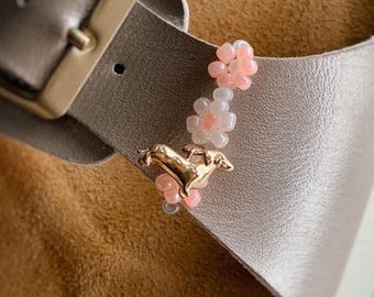 Schuh Charms für Sandalen und Clogs aus Perlenring und Anhängern, personalisierter Schuhanhänger