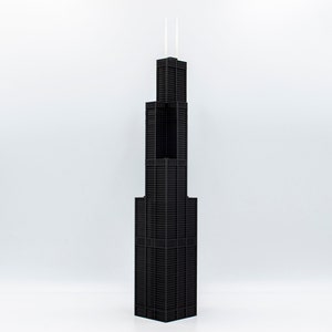 Sears Tower 3d printed building scale model - Willis Tower architectural miniature