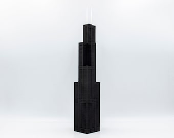 Sears Tower 3d printed building scale model - Willis Tower architectural miniature