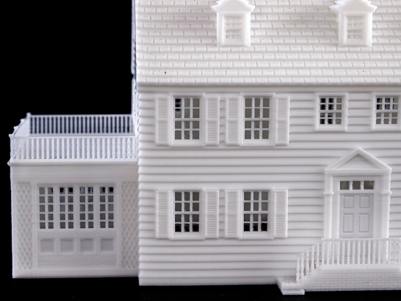 Amityville Horror Haunted House 3D-geprint model overschilderbaar architectonisch miniatuur afbeelding 7