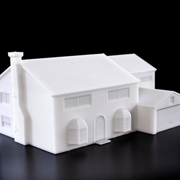 The Simpsons House 3d printed model - paintable architectural miniature