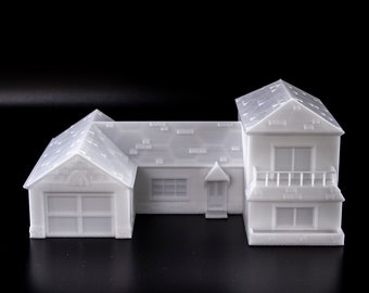 Rick and Morty House 3D-geprint model - Smith Residence overschilderbare miniatuur