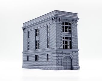 Ghostbusters Firehouse Building 3d printed model - Hook & Ladder Company 8 architectural paintable miniature