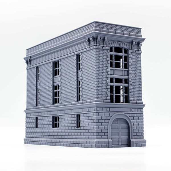 Ghostbusters Firehouse Building 3d printed model - Hook & Ladder Company 8 architectural paintable miniature