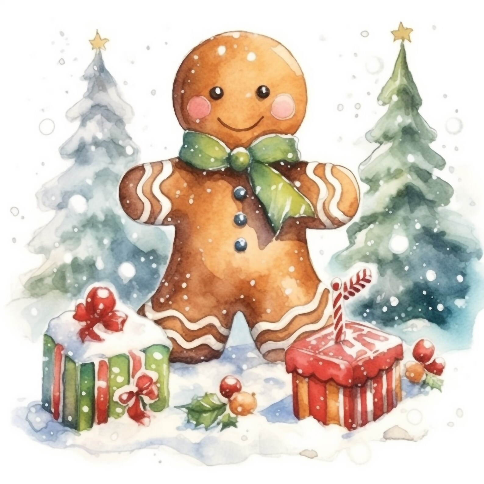 Watercolor Gingerbread 10 Digital Clipart Bundle High Quality Images ...