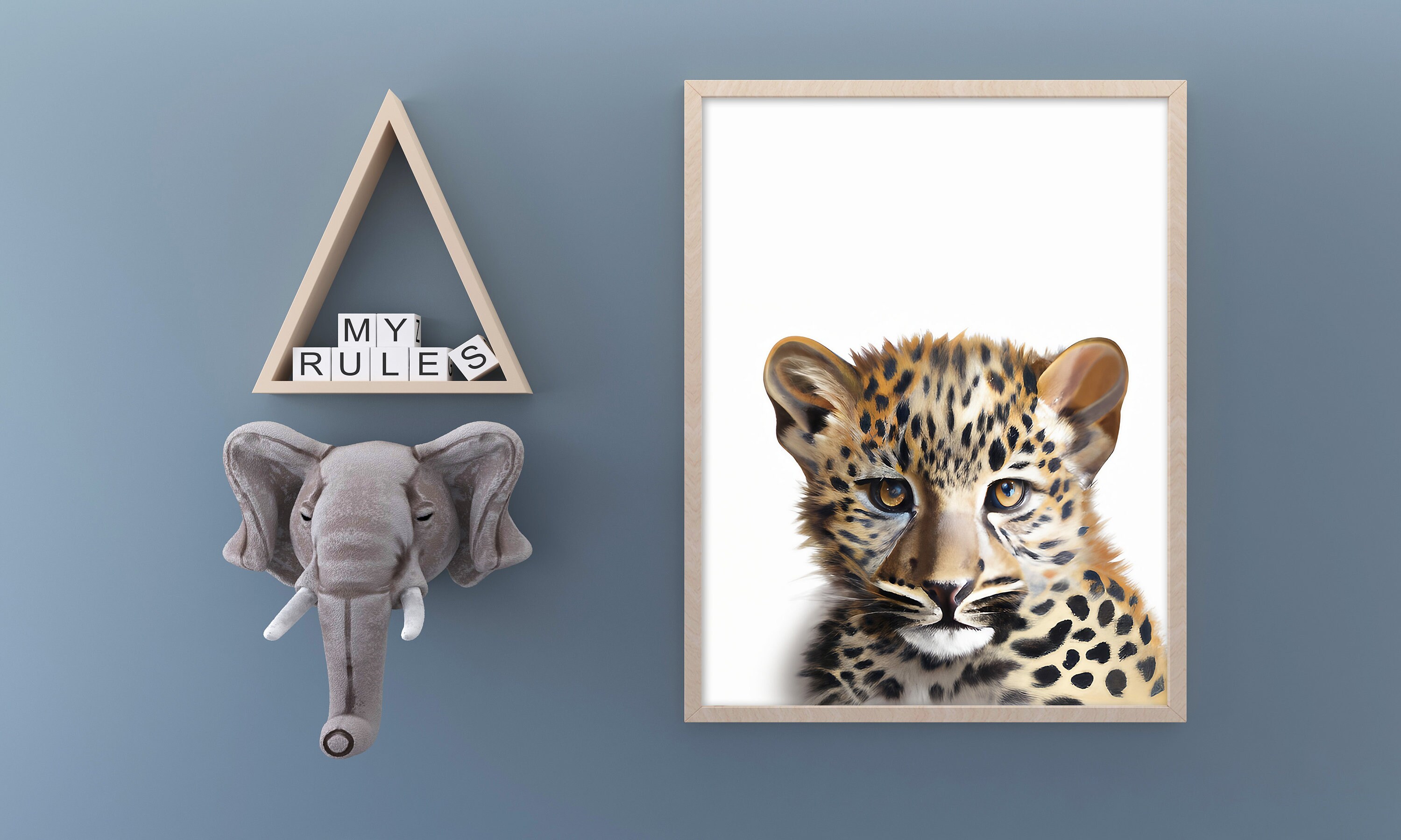 Baby Leopard Printable Woodland Nursery Wall Art Leopard Etsy