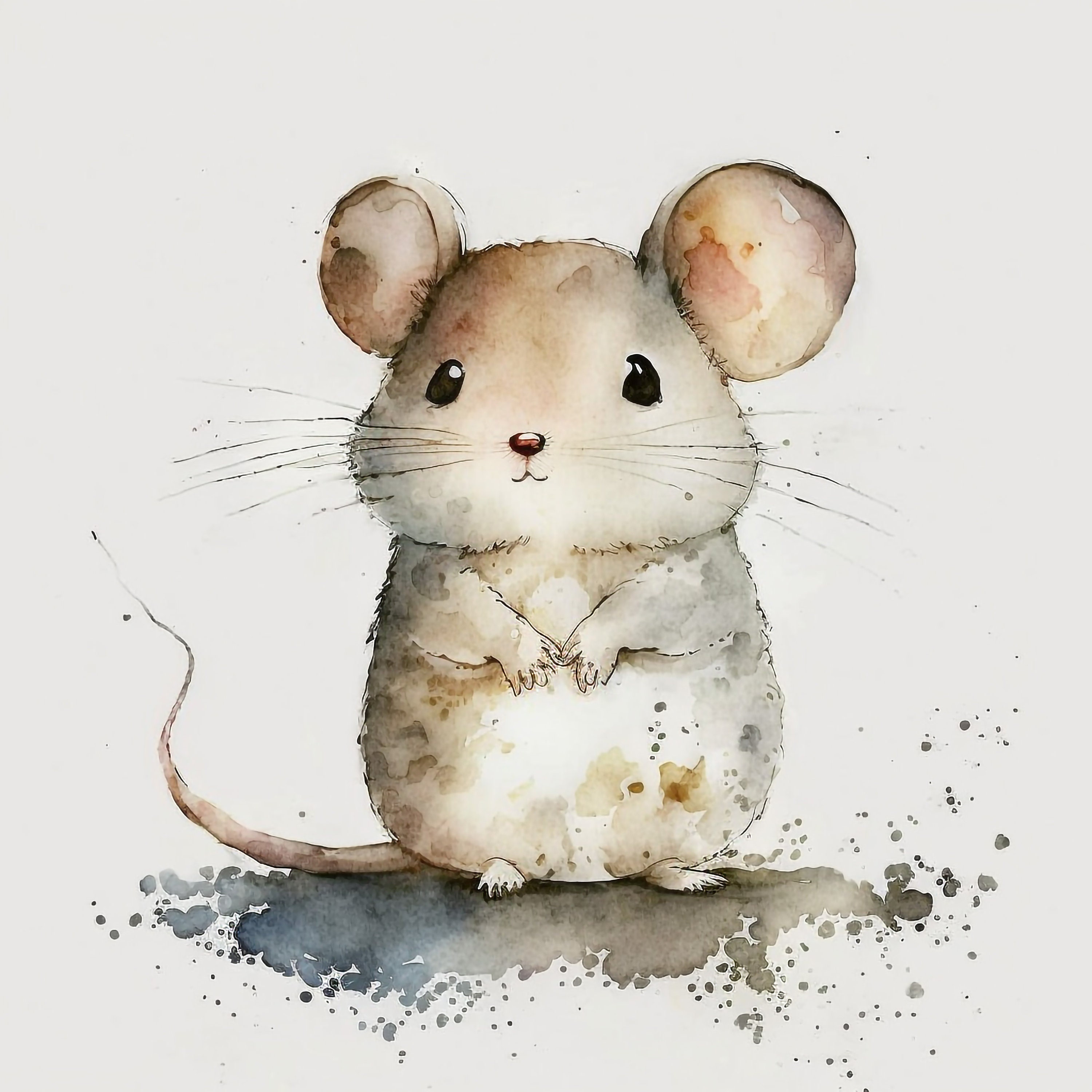 Watercolor Cute Mouse Clipart Set of 10 High Quality Jpgs Digital ...