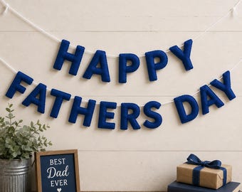Striscione "Buona Festa del Papà", decorazioni per la festa del papà, cartello per feste fatto a mano, elemento decorativo per riunioni di famiglia, decorazione per il camino, sfondo per cabina fotografica