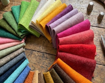 Lámina de fieltro hecha a mano de mezcla de lana merino: 3 mm de grosor, tela para manualidades.