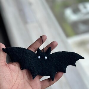 Felt Halloween Bats: Handmade Wool Decor, Hanging or No Loop