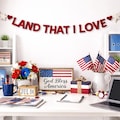 Land That I Love Felt Garland Banner | Patriotic Decor | 4th of July Banner | USA Independence Day Decoration | Red White Blue Decor product logo