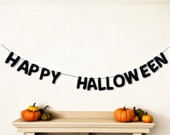 Guirnalda de Halloween: decoración de repisa de otoño de fieltro de lana, guirnalda de decoración de Helloween para decoración del hogar y fiestas y regalos/personalización disponible