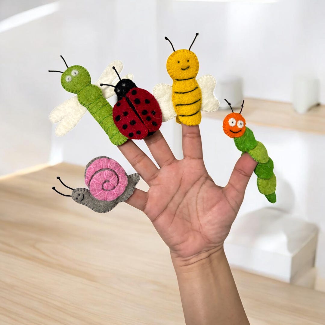 Wool Felt Finger Puppets: Handmade Montessori Insect Toys - Etsy