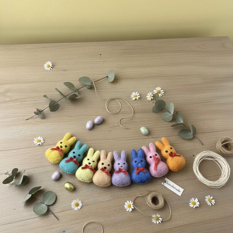 Wool Felt Bunny Garland – Handmade Easter Spring Nursery Decor - Etsy