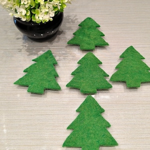 Christmas Tree Die Cut, Felt Christmas Pre Cuts For Decoration, Christmas Ornamnents for Garlands Buntings DIY Crafts Art Projects Pack of 5
