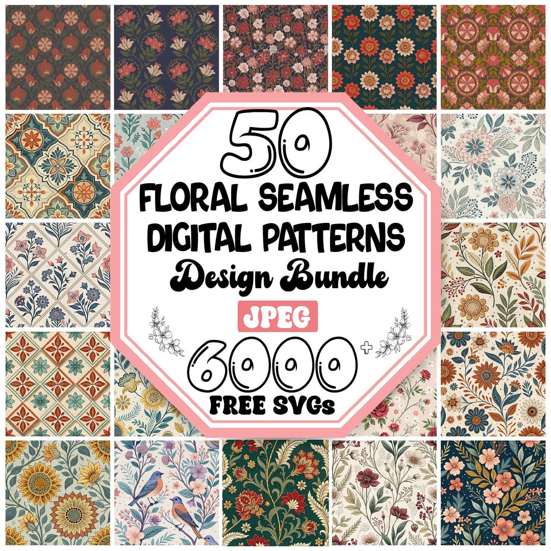 Floral Seamless Digital Patterns |crafting Digital Paper |little Floral ...